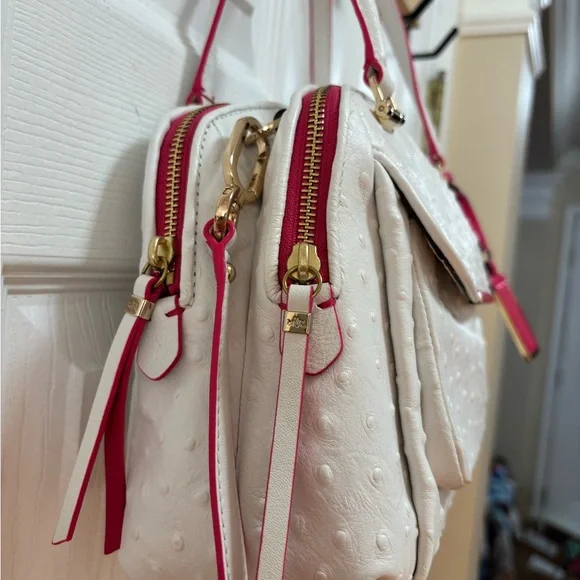 Coach A1482-30116 Madison Madeline Ostrich-Embossed White Leather Pink Trim BNOT - Picture 16 of 16